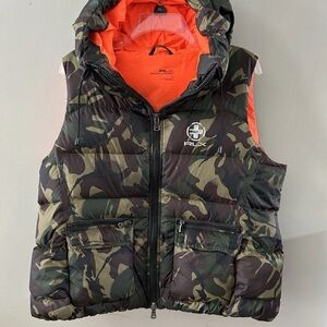 Ralph Lauren Kids Camouflage Vest with Bright Orange Interior